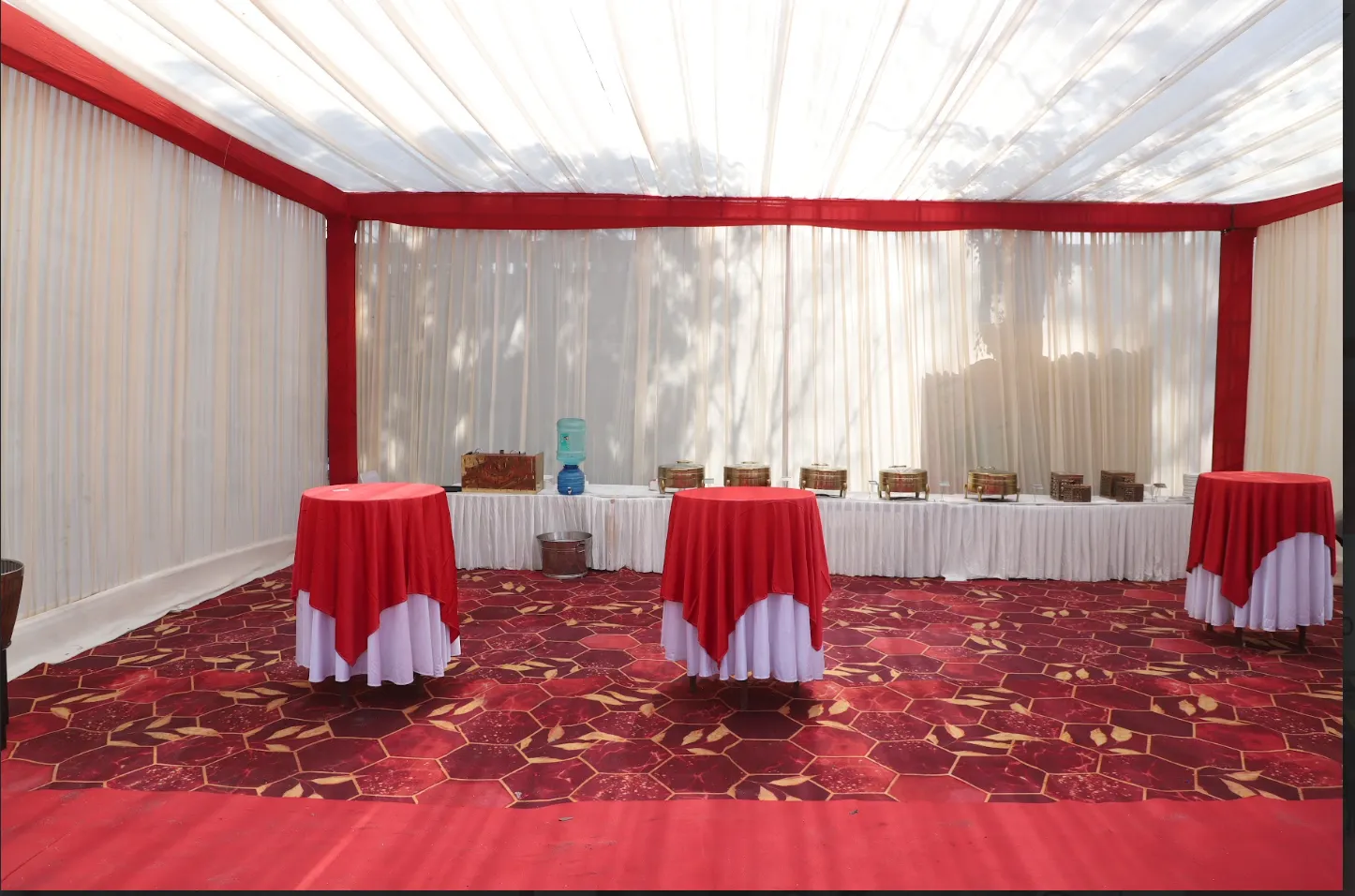 Hospitality and buffet area at a state tourism flagship event