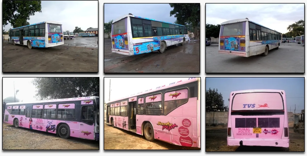 Transit OOH placement on intercity bus